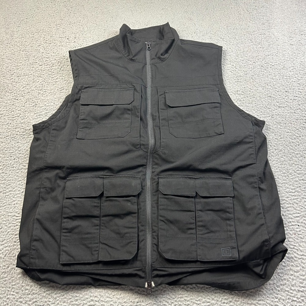 5.11 Tactical Range Vest Mens XL Black Ripstop Multi Pocket Ripstop 80017